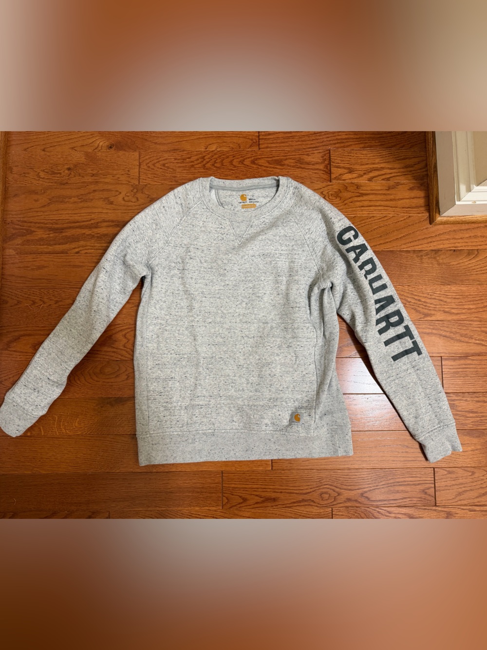 Carhartt Gray Crewneck Sweatshirt with Sleeve Logo